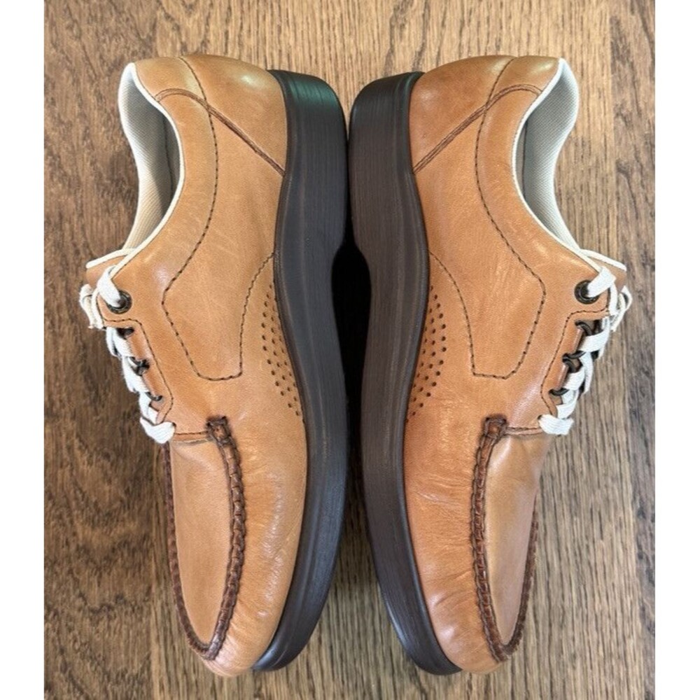 SAS Bout Time Lux Leather Lace Up Loafers Men’s 9WW Hazel Brown TriPad Comfort - Picture 6 of 10